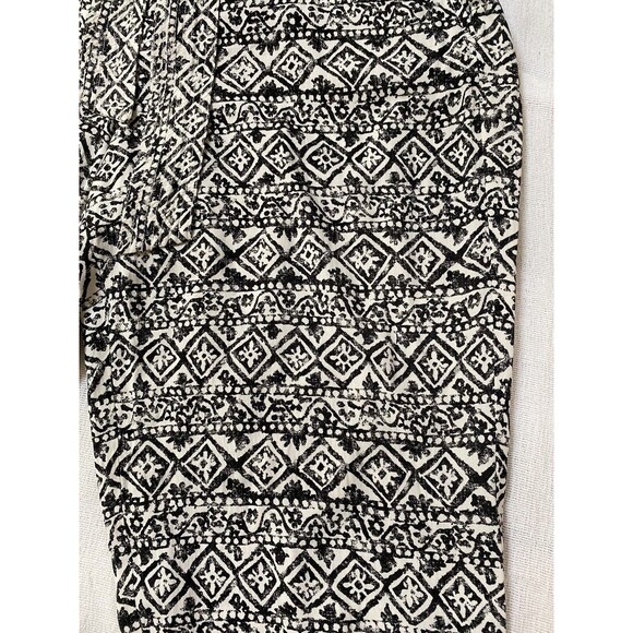 Ralph Lauren LRL Sz 12 Black White Print Pants Belted Drawstring Viscose - Picture 6 of 8